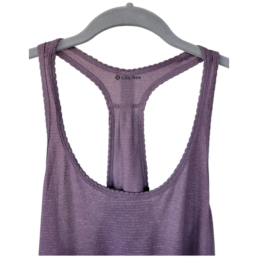 Lululemon 105 F Singlet Tank 4 Purple Fog Racerback Hot Yoga Retro Activewear